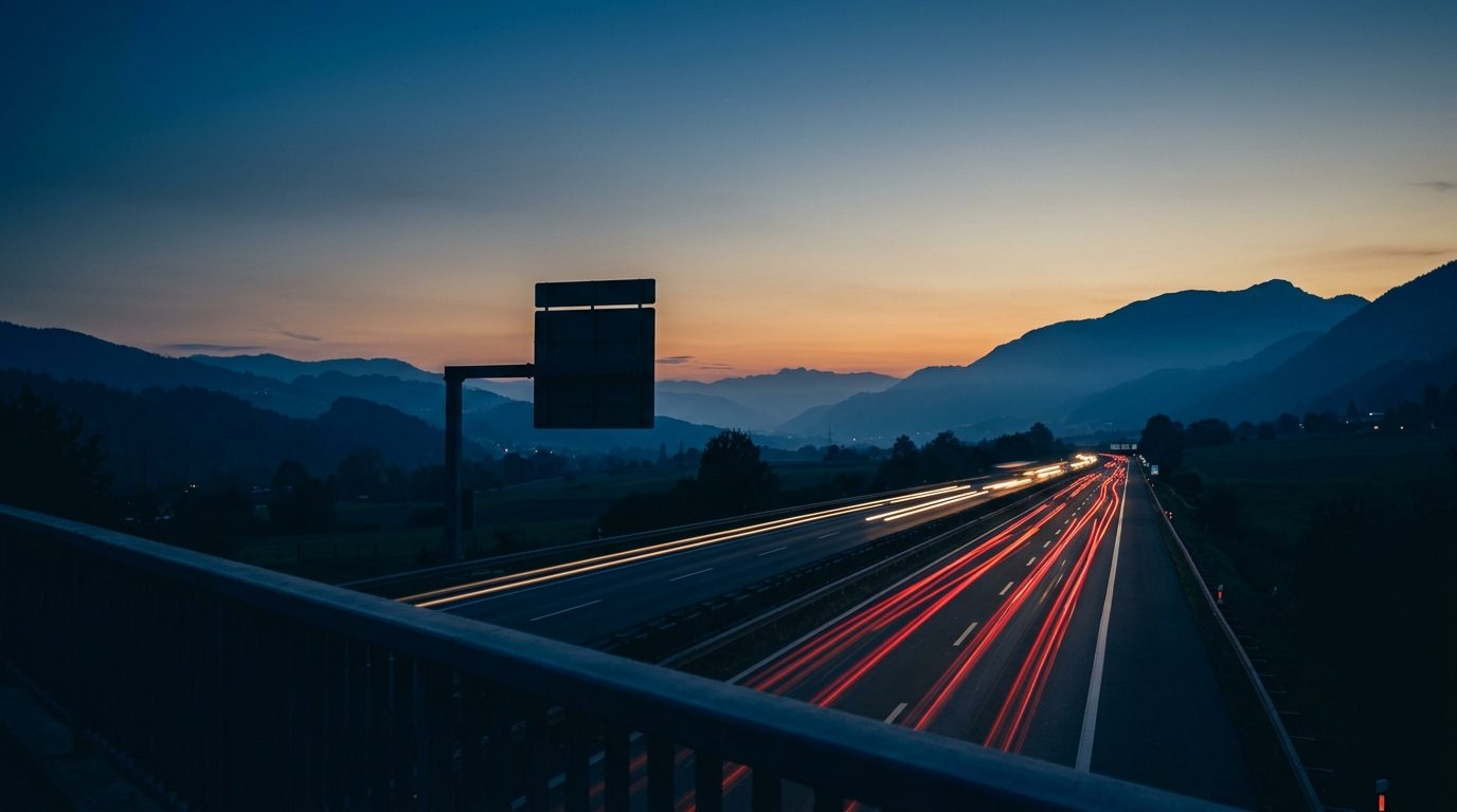 Autobahn Richtung deutsche Grenze